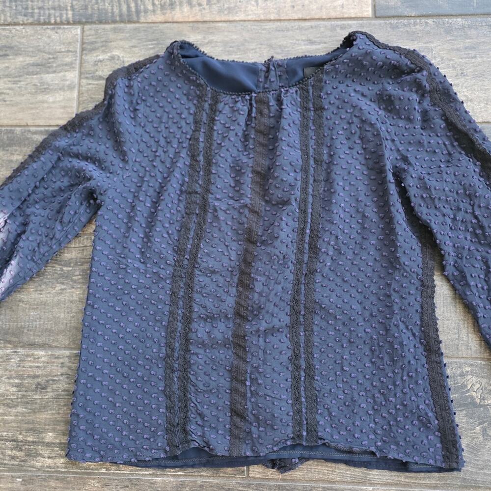 J. Crew Midnight Blue Textured Blouse